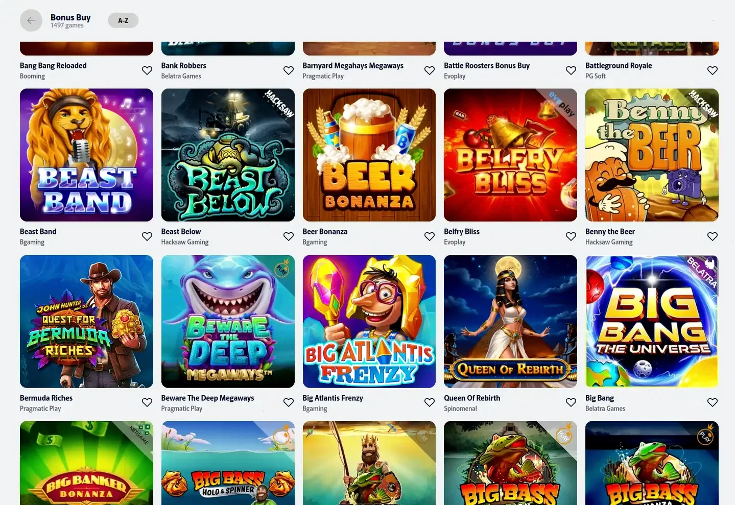 Vicibet Casino Spielangebot